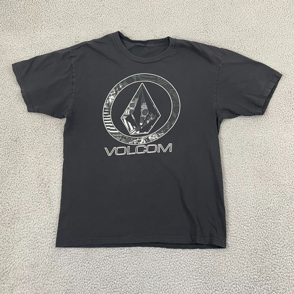 Volcom Shirt Men L Black Skater Urban Short Sleeve Y2K Tee